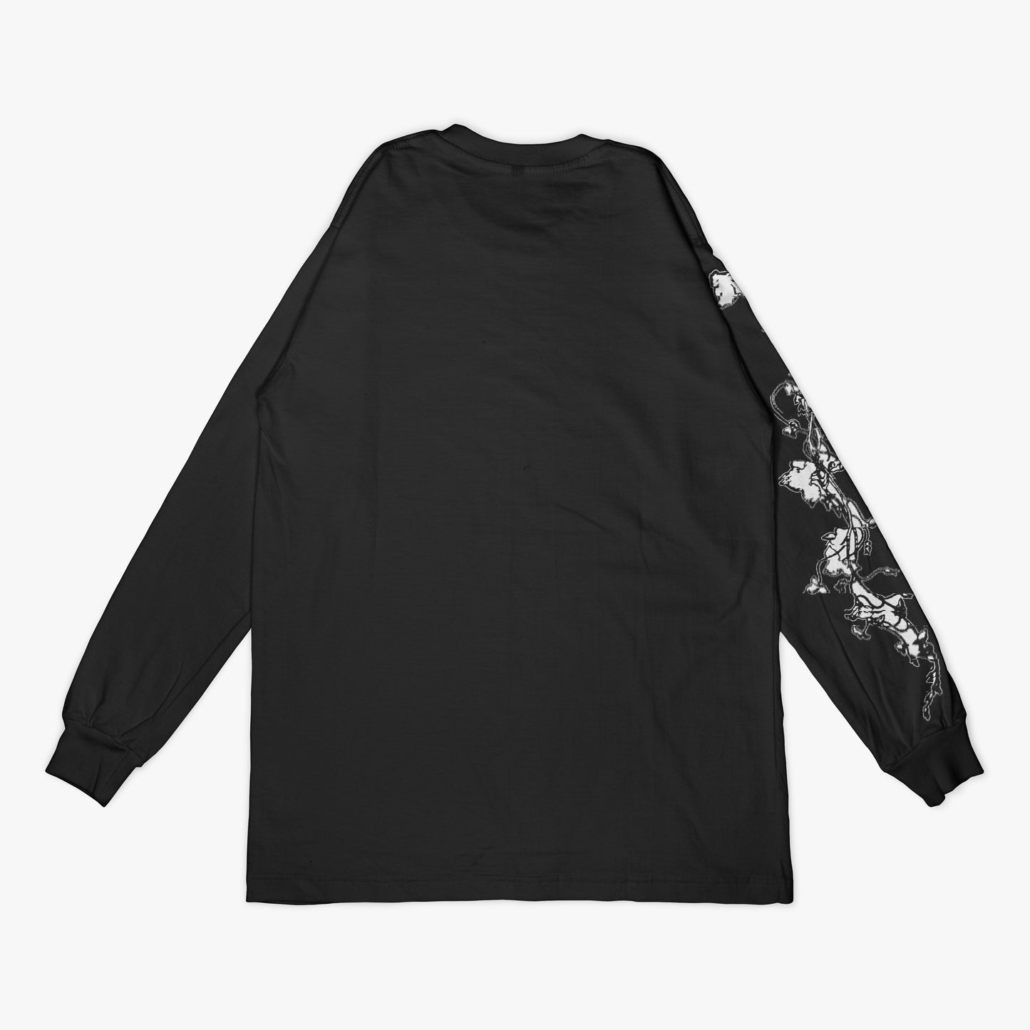 THE FLINTS 001 - Long Sleeve Flower T-Shirt (Black)