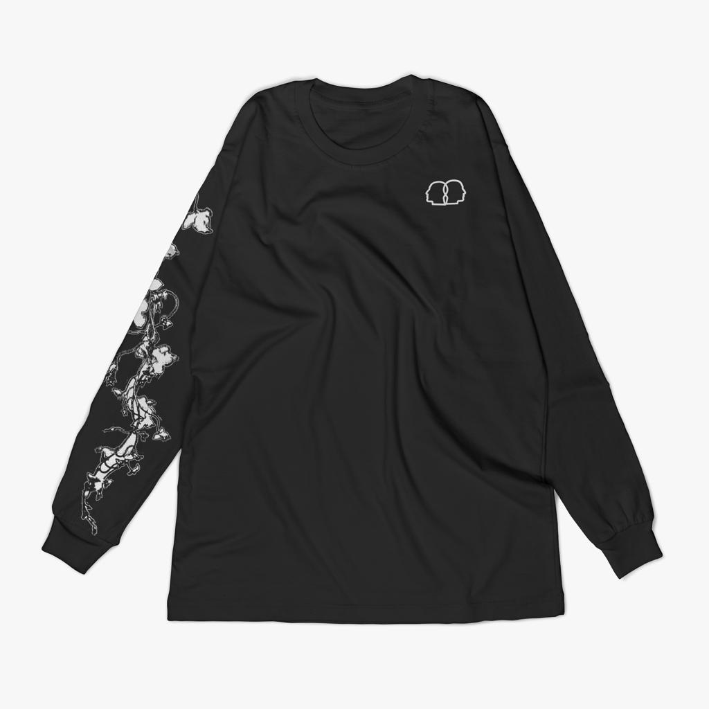 THE FLINTS 001 - Long Sleeve Flower T-Shirt (Black)